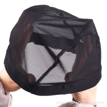 black adjust stretch mesh dome wigcap for wig, white fish net spandex mesh wigcap